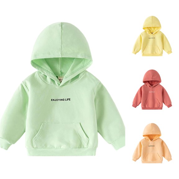 Boys and Girls Hoodie Kids Letter Printed Hoodies Casual Long Sleeve Hoodie Sweatershirt Pullover Fall Winter Kids Clothes Girls Size 6-7 Years