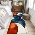 thumbnail image 5 of Navy Blue Burnt Orange Runner Rug 2x6 FT, Non Slip Hallway Carpet, Modern Boho Art Geometric Washable Soft Floor Carpet Throw Runner Carpet Long Rug for Entryway Kitchen Bedside Sliding Door, 5 of 9