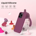 thumbnail image 3 of Compatible with iPhone 15 Pro Max Case 6.7", Slim Liquid Silicone 3 Layers Soft Gel Rubber Shockproof Protective Phone Case with Anti-Scratch Microfiber Lining-Wine Red, 3 of 13