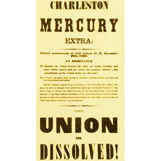 The Union Is Dissolved 1860 Broadside Poster Print By Science Source Walmart Com Walmart Com