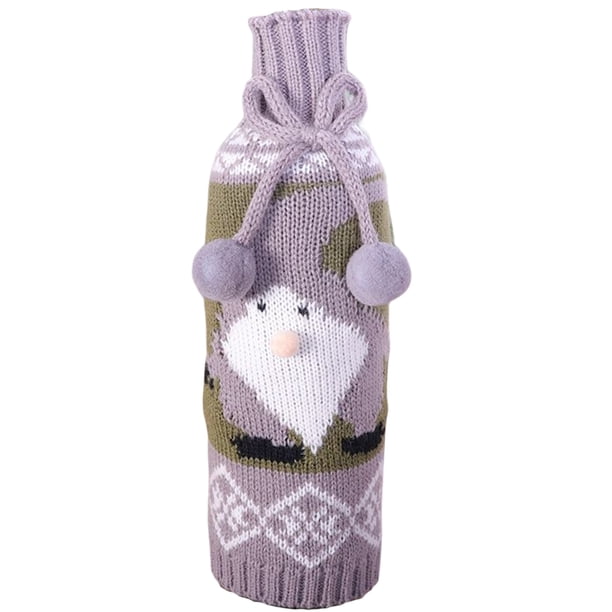 Injueey Bolsa de botella de vino de Navidad Suministros de vestido de manga Decoraciones de Fiesta Nuevo restaurante familiar Cena Sala Adornos de Kits de decoración para fiestas Gris Injueey HA069832-02