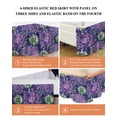 thumbnail image 6 of Purple Green Flowers Wrap Around Bed Skirts for Queen Bed 18" Drop,Bed Skirt with Adjustable Elastic Belt Dust Ruffle Bed Valance for Bedroom Hotel Luxury Watercolor Vintage Botanical Bed Frame Cover, 6 of 7