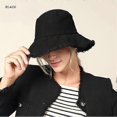 thumbnail image 4 of Sombrero de pescador con borde para hombre y mujer, unisex, de algodón lavado, suave, de ala ancha, ideal para playa y verano., 4 of 4