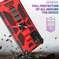 thumbnail image 3 of Ring Kickstand Phone Case for Samsung Galaxy A32 Case w/Tempered Glass Screen Protector for Car Mount Hybrid Hard PC Soft TPU Shockproof Protective Case - Red, 3 of 6