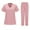 Pink #52, variant on WULMLEO 2 Piece Scrub Sets for Women V Neck Medical Scrubs Outfits Soft Comfortable Short Sleeve Trendy Nursing Workwear Tops and Pants Petite Casual Stretch Nurse Uniform White S