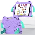 thumbnail image 6 of ELEHOLD Kids Friendly Case for iPad 9th/8th/7th Gen 2021/2020/2019, EVA + Hard PC Hybrid Shockproof Full Protective Multi-Angle Kickstand Cute Rugged Cover with Handle Grip for iPad 10.2 Inch,purple, 6 of 8