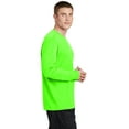 thumbnail image 3 of Sport Tek Adult Male Men Plain Long Sleeves T-Shirt Neon Green Large, 3 of 6