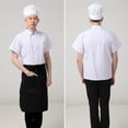 thumbnail image 2 of Uniforme de Chef Unisexe à Manches Courtes Manteau de Chef pour Homme G Surpiqûres Bleues, 2 of 9