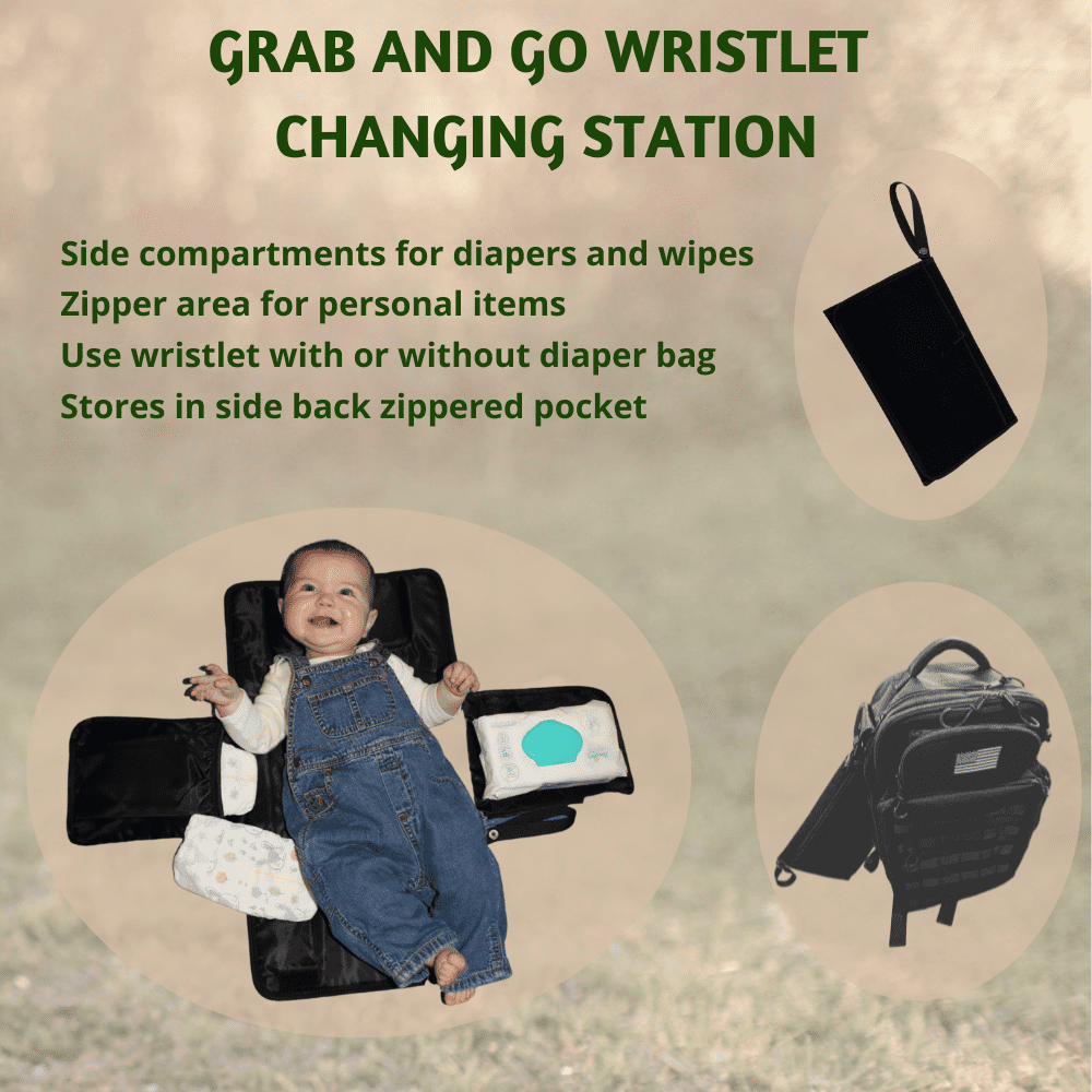 PKB Dad Diaper Bag | Military Diaper Backpack | Large Diaper Bag | Mens Diaper Bag | Baby Travel Gear | Diaper Bag Backpack With Portable Diaper Changing Pad | New Dad Gifts For Men