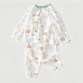 thumbnail image 5 of HFHAPW Toddler Baby Girl Pajamas Long Sleeve Button Down Shirts Pants Kids Sleepwear Pjs,18-24 M, 5 of 6