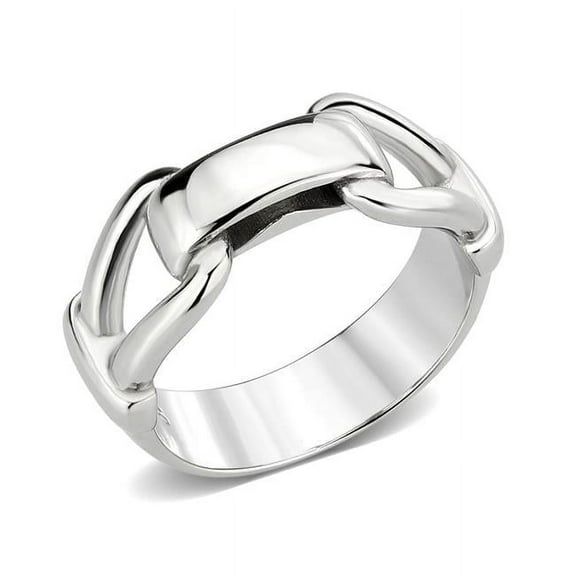 High Polished No Plating Stainless Steel Ring with No Stone - Size 8
