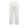 thumbnail image 5 of Felirenzacia Women's Textured Cargo Pants, 5 Pockets Drawstring Wasist Open Bottom Windproof Athletic Sweatpants, 5 of 6