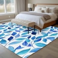 thumbnail image 4 of Spring Leaves Area Rugs 5'x7', Washable Small Throw Rugs for Laundry Room Playroom, Blue Plants Country Botanical Leaf Indoor Outdoor Rug Non-Slip Low Pile Carpet Runner Reversible Floor Mats, 4 of 8