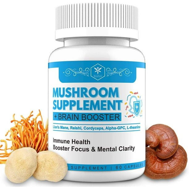 Reishi Mushroom Capsules,Lions Mane, Cordyceps, Turkey Tail, Chaga, L