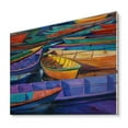 thumbnail image 2 of Designart 'Boats During Warm Sunset Resting On The Water II' Nautical & Coastal Print on Natural Pine Wood, 2 of 5