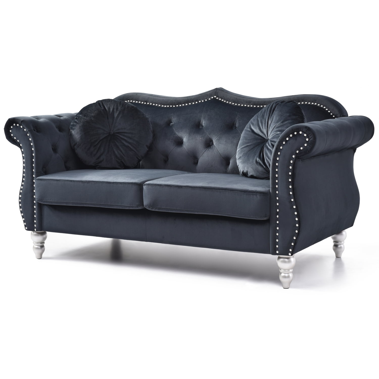 Glory Furniture Hollywood Velvet Loveseat in Black