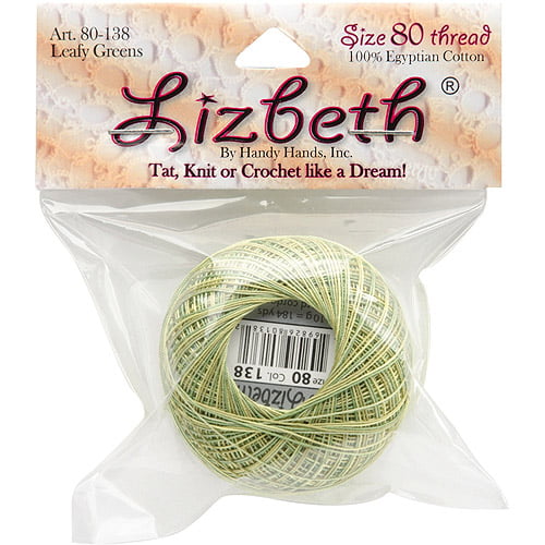 Lizbeth Egyptian Cotton Crochet Thread Size 3 Color 138 Leafy Green