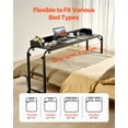 thumbnail image 2 of VEVOR Overbed Table Mobile Bed Side Desk 4 Wheels (2 with Brakes) & Power Socket, 2 of 9