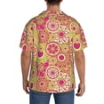 thumbnail image 5 of Xecao offers the Yellow Flowers for Men's Casual Short-sleeved Shirt, a button-up collared shirt with a pocket, perfect for beach vacations and yacht travel in the Large size., 5 of 7