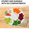 thumbnail image 4 of CPDD Premium Round Plastic Tray | Disposable, Heavy Duty 6 Sectional Serving Platter | BPA Free – Perfect for Snacks and Appetizers |, 4 of 7