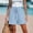 Light Blue#03, variant on Women's Ice Silk Wrinkle Shorts Elastic Waist Drawstring Loose Shorts Summer Casual Solid Baggy Lightweight Comfy Beach Vacation Short Pant with Pockets