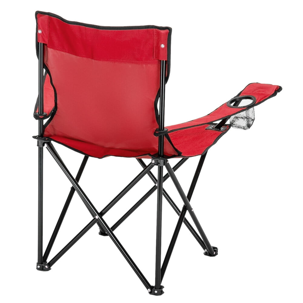 Red Foldable Small Camp Chair, Iron Pipe & Oxford Cloth, Portable for Camping,Fishing