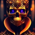 thumbnail image 4 of Stephen Chambers 12x12 Black Ornate Wood Framed With Double Matting Wall Art Titled - Skull 98, 4 of 6