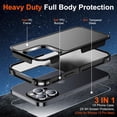 thumbnail image 3 of for iPhone 13 Pro Max Case, [12 FT Military Grade Drop Protection][with 2 Pcs Tempered Glass Screen Protector] Heavy Duty Shockproof Phone Cover for iPhone 13 Pro Max 6.7 inch,Black, 3 of 7