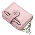 thumbnail image 1 of Cartera vintage plegable de piel sintética con ventana de identificación compacta para mujer, 1 of 5