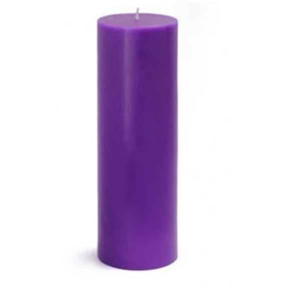 Zest Candle CPZ-102-12 3 x 9 in. Purple Pillar Candles -12pcs-Case - Bulk