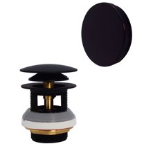 Westbrass Tip-Toe Bathtub Drain with No-Hole Cover use for Integrated Overflow Channels, Matte Black