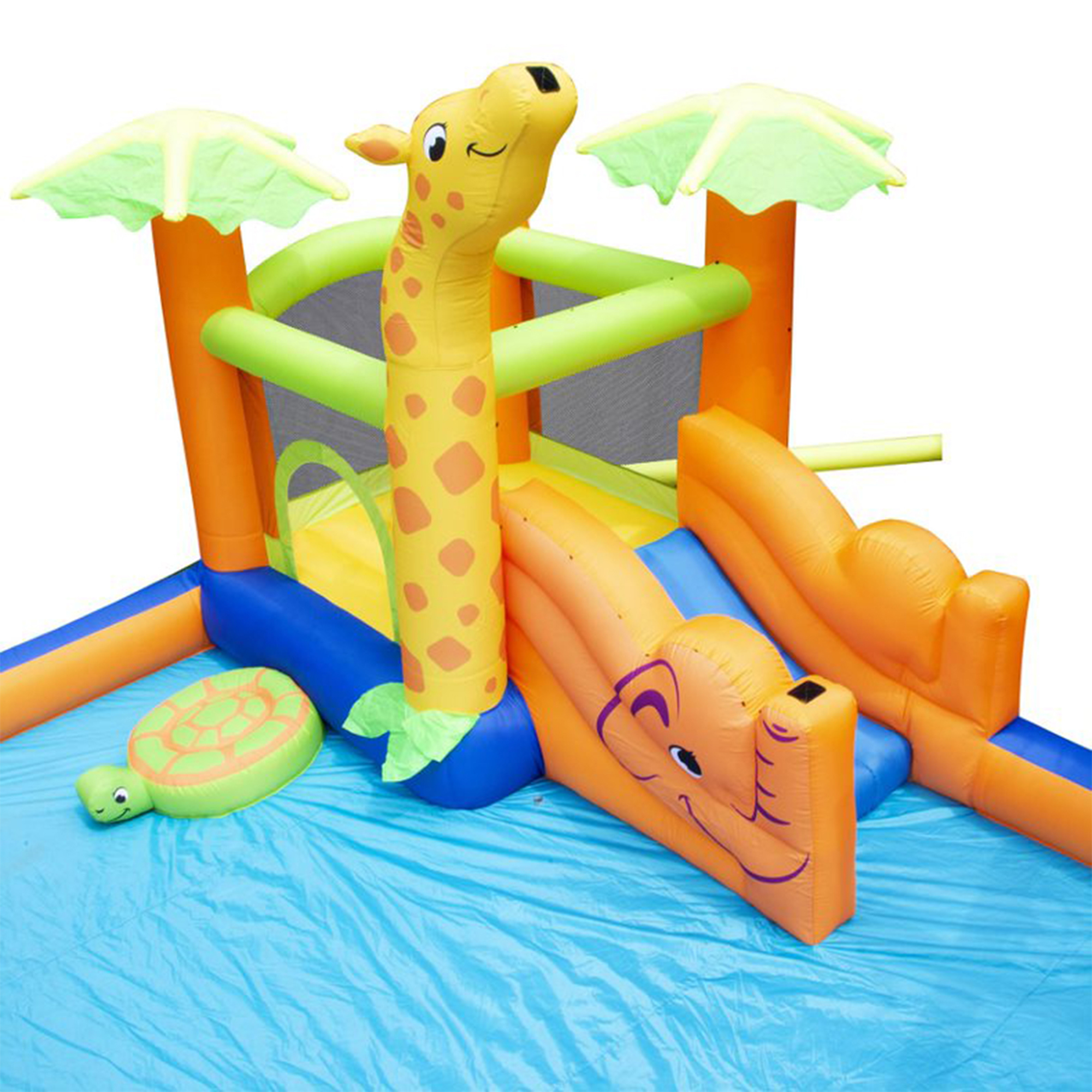 Banzai Safari Splash Water Park Inflatable Bouncer with Cannon and Blower - image 8 of 12