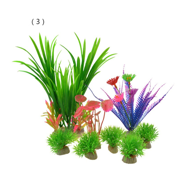 Simulación de acuario Plantas acuáticas Planta de agua artificial de alta simulación Combinación de plantas de agua artificial de acuario 3 ER