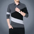 thumbnail image 2 of Tops Jersey ajustado Ropa masculina Camisetas polo de gran tamaño para hombres Corte entallado Empalmado Talla grande Moda Harajuku Manga larga normal S, 2 of 4