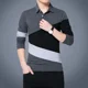 thumbnail image 2 of Tops Jersey ajustado Ropa masculina Camisetas polo de gran tamaño para hombres Corte entallado Empalmado Talla grande Moda Harajuku Manga larga normal S, 2 of 4