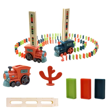 Darzheoy Kids Games Domino Train Toys 100PCS Automatic Stacking Creative Game 3+ Year Old Montessori Toy for Boys 4-6 Christmas Birthday Gifts Toddler Girls Ages 4-8