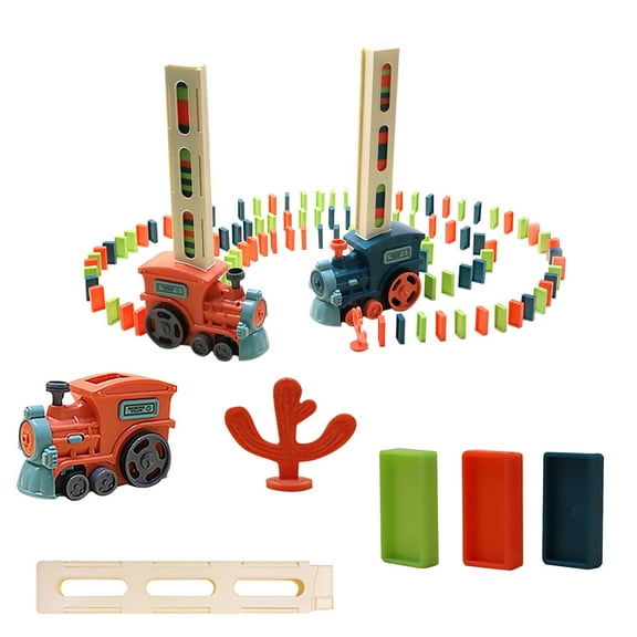 Darzheoy Kids Games Domino Train Toys, 100PCS Automatic Stacking Creative Game 3 Year Old, Montessori Toy for Boys 4-6, Christmas Birthday Gifts Toddler Girls Ages 4-8