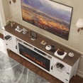 thumbnail image 3 of LazySunsets 80" Farmhouse Fireplace TV Stand for TVs Up to 90 Inches, Media Console with 36" Color Changing Electric Fireplace Insert, Barn Doors, Storage Drawers & Adjustable Shelves, White, 3 of 7