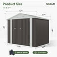 thumbnail image 4 of Aoxun 7.8’x 5.7’ Outdoor Storage Shed, Metal Garden Tool Shed with Lockable Door, Galvanized Steel Shed for Backyard, Lawn and Patio, Gray, 4 of 7