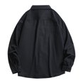 thumbnail image 3 of Men's 100% Cotton Oversized Button Down Shacket, Long Sleeve Work Shirt Jacket with Dual Chest Pockets, Casual Loose Fit Shirts for Men M‑4XL, 3 of 8