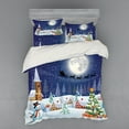 thumbnail image 2 of Ambesonne Christmas Bedding Set 3 Pcs, Winter Landscape, Twin, White Blue, 2 of 3