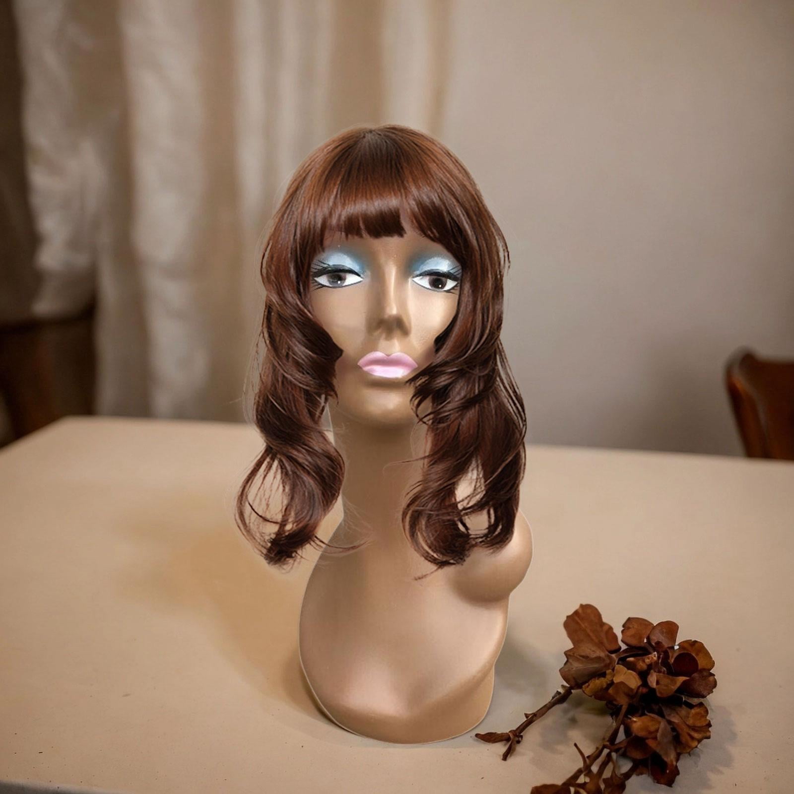 Female Mannequin Head, Doll Head ,Professional Makeup Cosmetology Female Training Head , Bald Manikin Head for Home ,Shop Hat Hair Style F