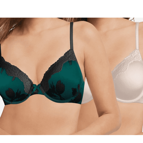 Maidenform Women's Comfort Bra with Lace Trim, Floral Print, 36D