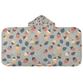 thumbnail image 5 of Yayeee Kids Hooded Towel with Hand Pockets Beach Soft Absorbent Bath Wrap 50 x 23.5 inch, Gray Acorns Pattern, 5 of 5