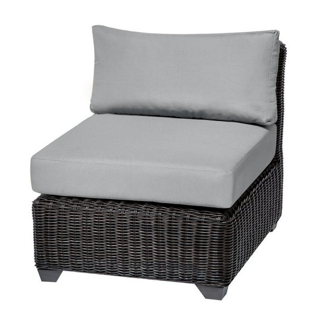 TK Classics Venice Armless Patio Chair in Gray (Set of 2)