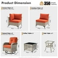 thumbnail image 5 of XIZZI 8 Pieces Wicker Patio Furniture with Swivel Rocking Chair Rattan Outdoor Conversation Set Patio Sectionals Set with Glowing Coffee Table for Porch, Orange Red, 5 of 10