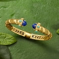 thumbnail image 4 of Ross-Simons Lapis and Turquoise Cuff Bracelet in 18kt Gold Over Sterling, Women's, Adult, 4 of 5