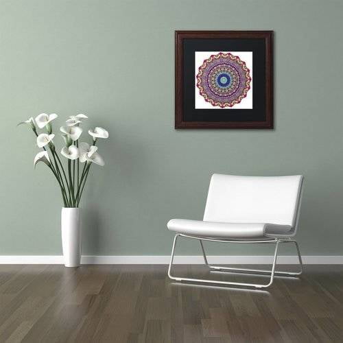 Trademark Fine Art "Kisses Mandala in Red" Canvas Art by Kathy G. Ahrens, Black Matte, Wood Frame