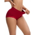 thumbnail image 4 of INSPIRE CHIC Women's High Waisted Underpantys Breathable Tummy Control Briefs M Red, 4 of 4