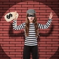 thumbnail image 3 of Forfamy Robber Costume Set Burglar Thief Accessories Black & White Striped T-Shirt Black Eye Mask Swag Bag for Criminal Halloween Carnival Party Cosplay, 3 of 7